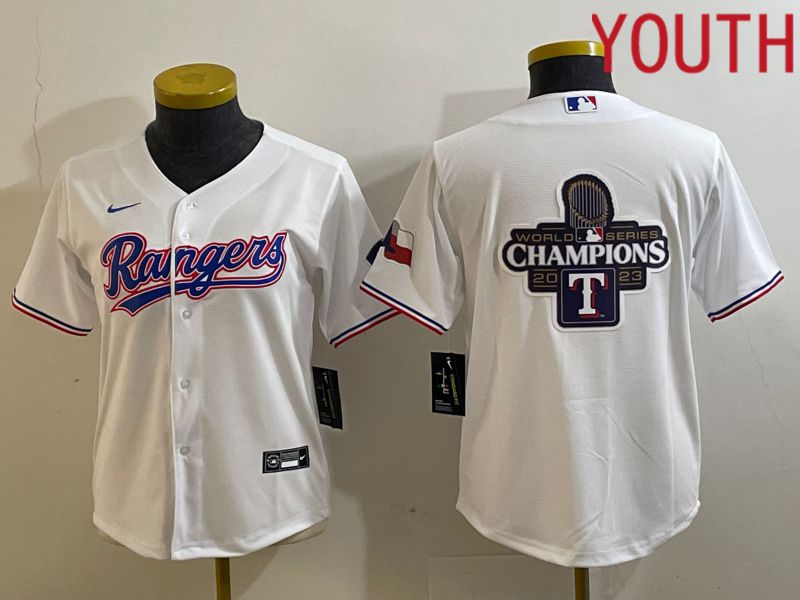Youth Texas Rangers Blank White Game Nike 2023 MLB Jersey style 3->chicago bulls->NBA Jersey